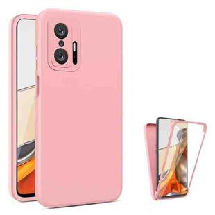 For Xiaomi 11T Pro Imitation Liquid Silicone 360 Full Body Phone Case(Pink)