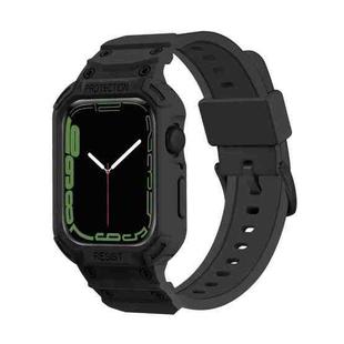 Integrated TPU Watch Band For Apple Watch Series 8&7 45mm / SE 2&6&SE&5&4 44mm / 3&2&1 42mm(Black)