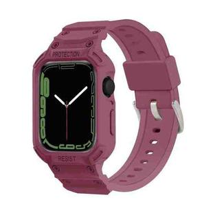 Integrated TPU Watch Band For Apple Watch Series 8&7 45mm / SE 2&6&SE&5&4 44mm / 3&2&1 42mm(Plum)
