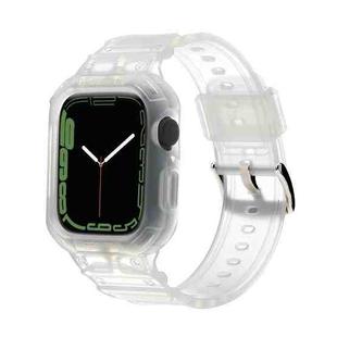 Integrated TPU Watch Band For Apple Watch Series 8&7 45mm / SE 2&6&SE&5&4 44mm / 3&2&1 42mm(Frosted Transparent)