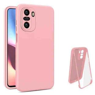 For Xiaomi Redmi K40 Imitation Liquid Silicone 360 Full Body Phone Case(Pink)