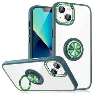 For iPhone 13 Ring Holder TPU+Acrylic Phone Case(Green)