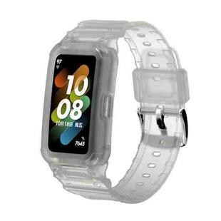 For Huawei Band 7 / 6 / Honor Band 6 Integrated TPU Watch Band(Frosted Transparent)