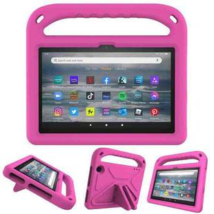 For Amazon Fire 7 2022 Handle EVA Shockproof Tablet Case with Triangle Holder(Rose Red)