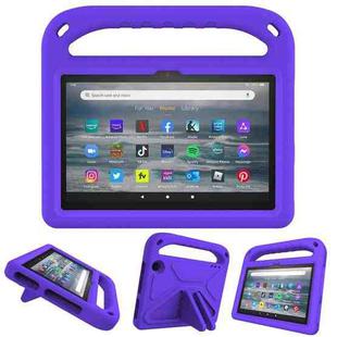 For Amazon Fire 7 2022 Handle EVA Shockproof Tablet Case with Triangle Holder(Purple)