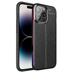 For iPhone 14 Pro Max Litchi Texture TPU Phone Case (Black)