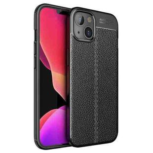 For iPhone 14 Litchi Texture TPU Phone Case (Black)