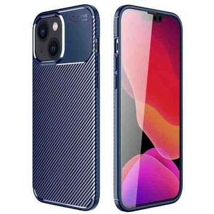 For iPhone 14 Carbon Fiber Texture TPU Phone Case (Blue)