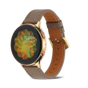 For Samsung Galaxy Watch4 20mm Genuine Leather Watch Band(Dark Brown)