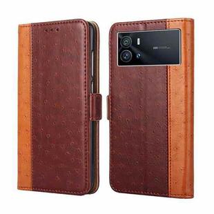 For vivo iQOO 9 5G Ostrich Texture Horizontal Flip Leather Case(Brown)