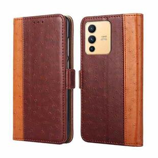 For vivo S12 / V23 5G Ostrich Texture Horizontal Flip Leather Case(Brown)