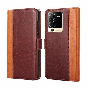 For vivo S15 5G Ostrich Texture Horizontal Flip Leather Case(Brown)