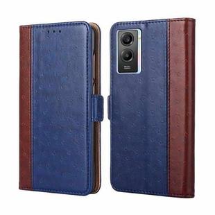 For vivo Y55s 5G Ostrich Texture Horizontal Flip Leather Case(Blue)