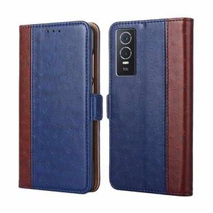 For vivo Y76s China / Y74s Ostrich Texture Horizontal Flip Leather Case(Blue)