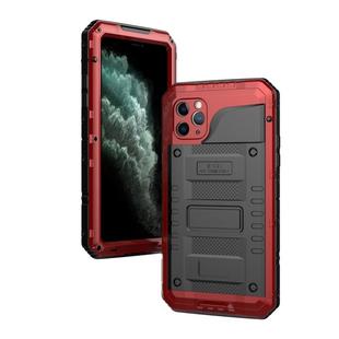 For iPhone 11 Pro Max Dustproof Shockproof Waterproof Silicone + Metal Protective Case(Red)