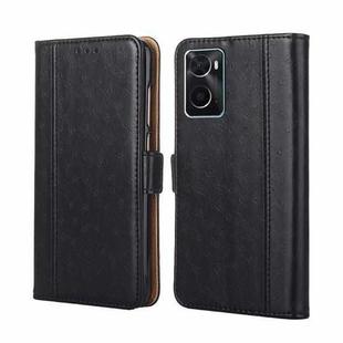 For OPPO A36 4G / A76 4G Global Ostrich Texture Flip Leather Case(Black)