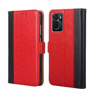 For OPPO A36 4G / A76 4G Global Ostrich Texture Flip Leather Case(Red)