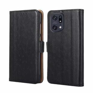 For OPPO Find X5 Pro Ostrich Texture Flip Leather Case(Black)