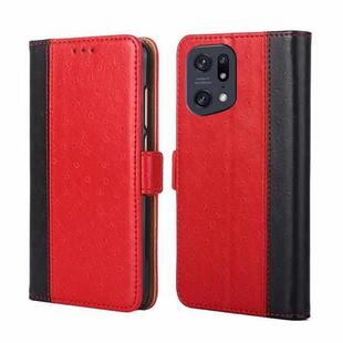 For OPPO Find X5 Pro Ostrich Texture Flip Leather Case(Red)