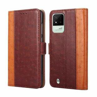 For OPPO Realme Narzo 50i Ostrich Texture Flip Leather Case(Brown)