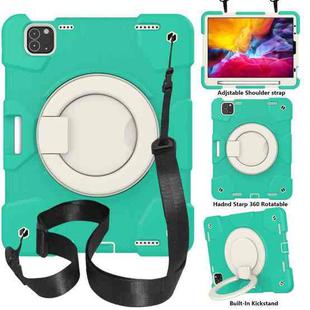 For iPad Pro 11 2020/Pro 11 2018/Air 2020/Air 2022 Silicone + PC Full Body Protection Tablet Case With Holder & Strap(Mint Green)