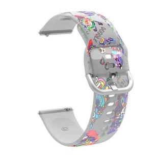 For Samsung Galaxy Watch4 20mm Transparent Printed TPU Silicone Watch Band(10)