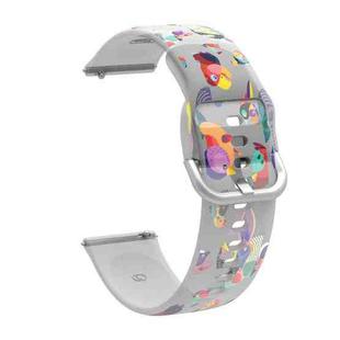 For Huawei Watch GT 3 Pro 22mm Transparent Printed TPU Silicone Watch Band(4)