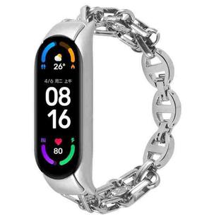For Xiaomi Mi Band 4 / 3 Metal Chain Stainless Steel Watch Band(Silver)