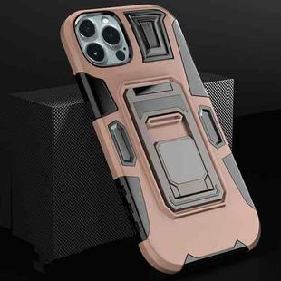 For iPhone 13 Pro MechaWarrior Multifunctional Holder Phone Case (Pink)