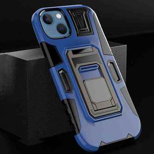 For iPhone 13 mini MechaWarrior Multifunctional Holder Phone Case (Blue)