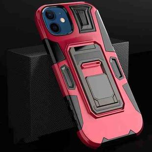 For iPhone 12 mini MechaWarrior Multifunctional Holder Phone Case (Red)