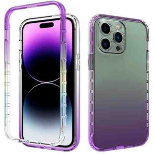 For iPhone 14 Pro Max Two-color Gradual Change PC+TPU Phone Case (Purple)