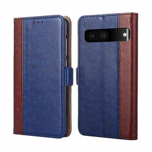 For Google Pixel 7 5G Ostrich Texture Flip Leather Phone Case(Blue)