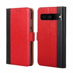 For Google Pixel 7 5G Ostrich Texture Flip Leather Phone Case(Red)