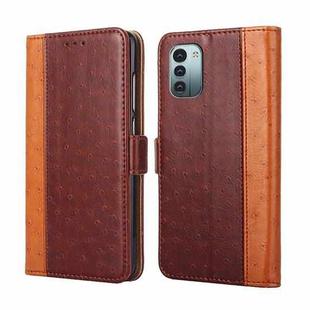 For Nokia G21 / G11 Ostrich Texture Flip Leather Phone Case(Brown)