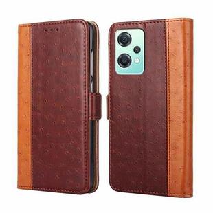 For OnePlus Nord CE 2 Lite 5G Ostrich Texture Flip Leather Phone Case(Brown)