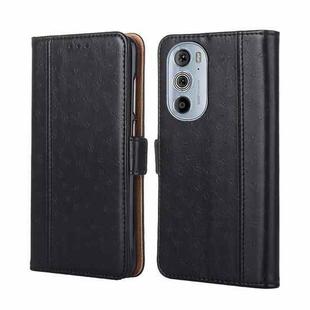 For Motorola Edge 30 Pro / Edge+ 2022 Ostrich Texture Flip Leather Phone Case(Black)