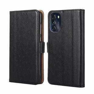 For Motorola Moto G 2022 Ostrich Texture Flip Leather Phone Case(Black)