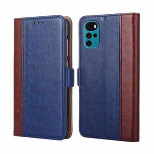 For Motorola Moto G22 Ostrich Texture Flip Leather Phone Case(Blue)