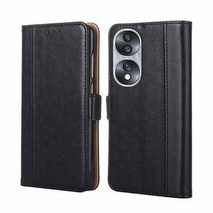 For Honor 70 Ostrich Texture Flip Leather Phone Case(Black)