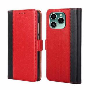 For Honor 60 SE Ostrich Texture Flip Leather Phone Case(Red)