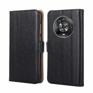 For Honor Magic4 Ostrich Texture Flip Leather Phone Case(Black)