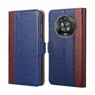 For Honor Magic4 Ostrich Texture Flip Leather Phone Case(Blue)