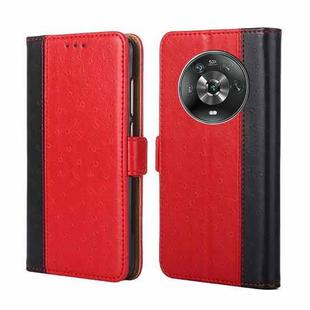 For Honor Magic4 Ostrich Texture Flip Leather Phone Case(Red)