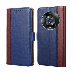 For Honor Magic4 Pro Ostrich Texture Flip Leather Phone Case(Blue)