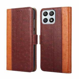 For Honor X30i Ostrich Texture Flip Leather Phone Case(Brown)