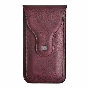 Outdoor Mountaineering Double-layer Phone Hanging Pocket for 6.5 inch Phone(Wine Red)
