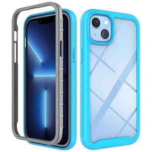 For iPhone 14 Starry Sky Solid Color PC + TPU Phone Case (Light Blue)