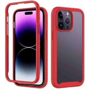 For iPhone 14 Pro Starry Sky Solid Color PC + TPU Phone Case (Red)