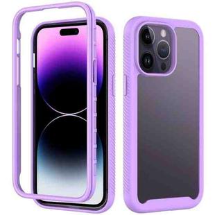 For iPhone 14 Pro Max Starry Sky Solid Color PC + TPU Phone Case (Purple)